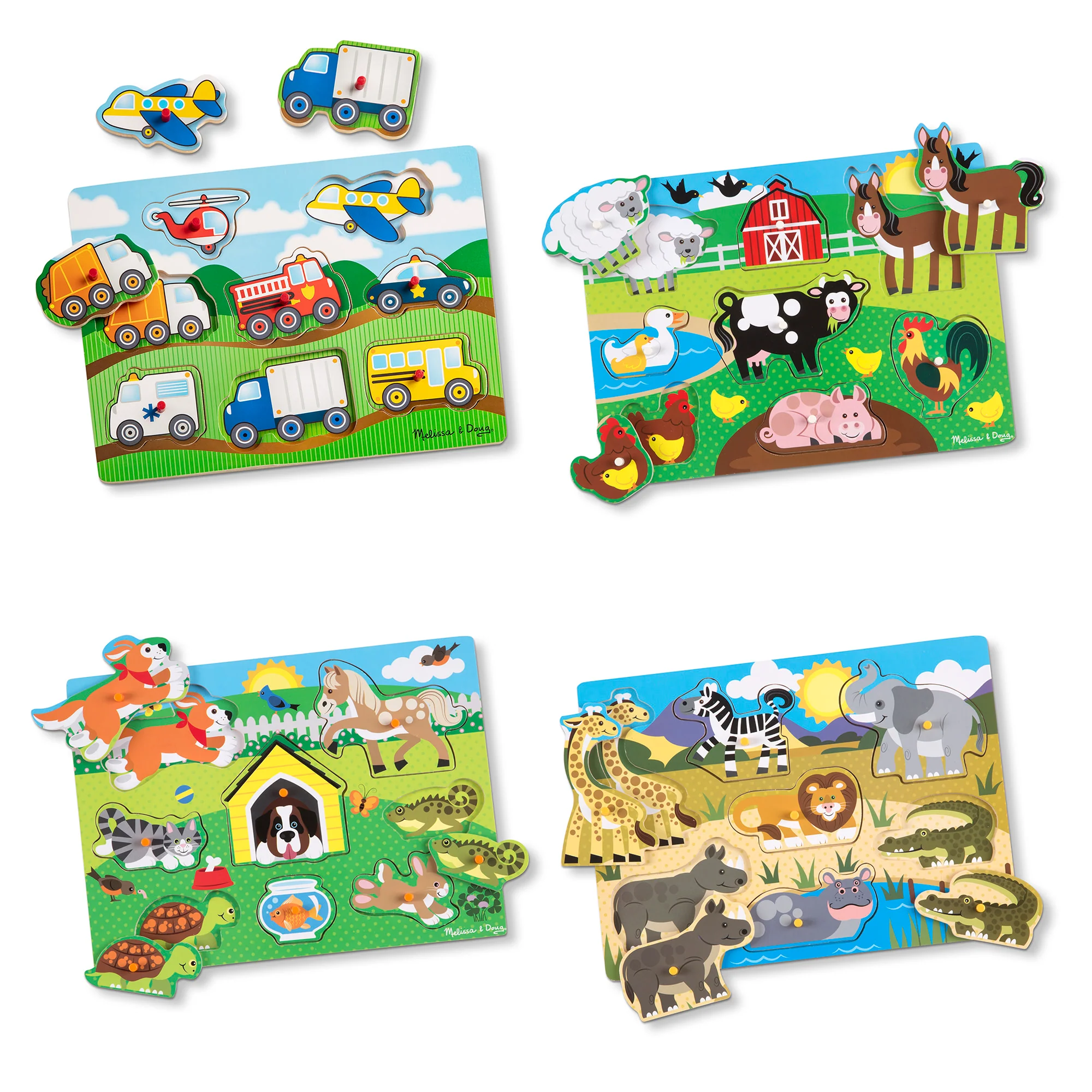 Melissa & Doug Wooden Puzzle 4-Pack